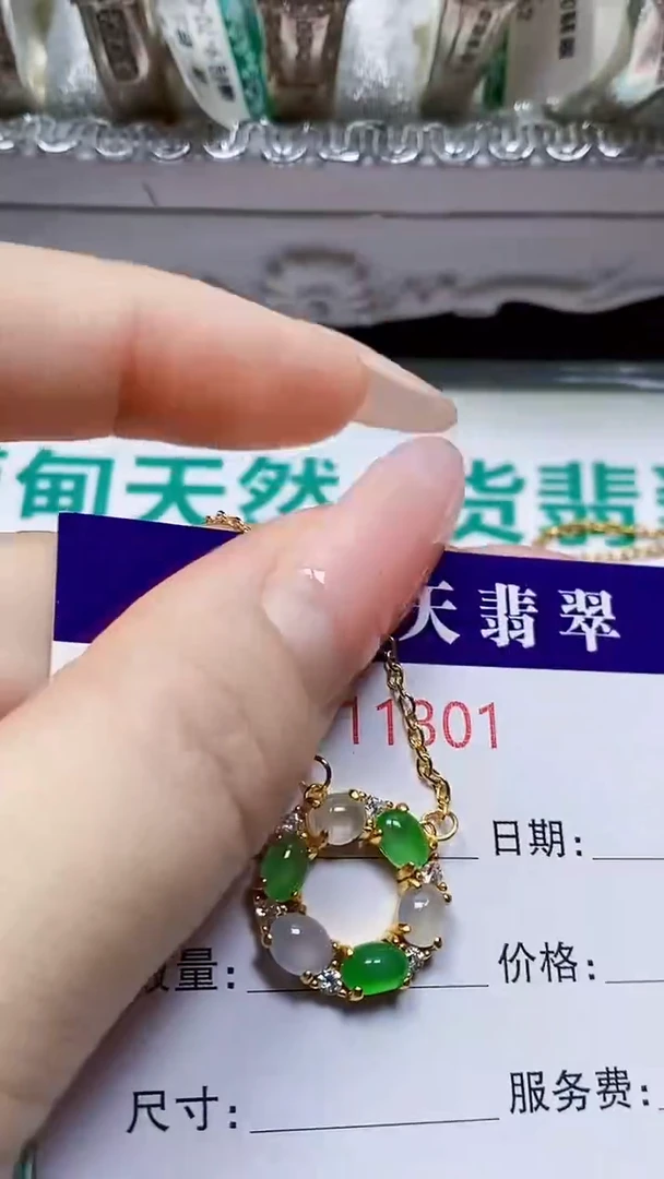 银S925镶嵌戒指翡翠吹****风1301