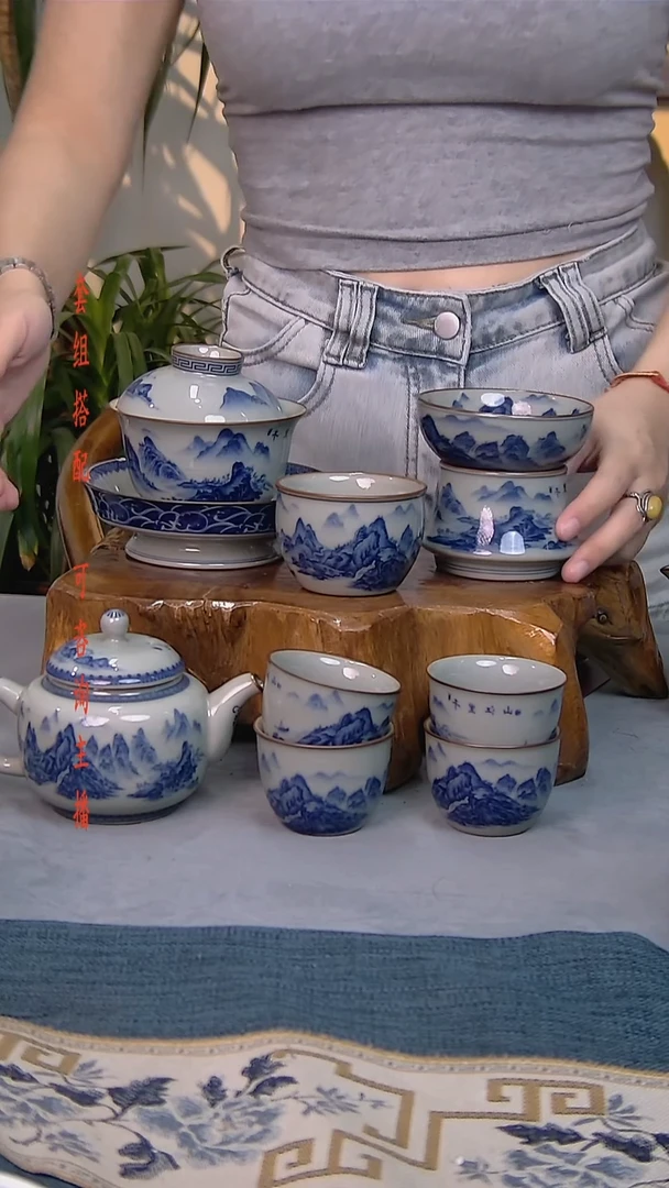 广****刘简装家用款8件套 老陶泥开片纹陶瓷茶具