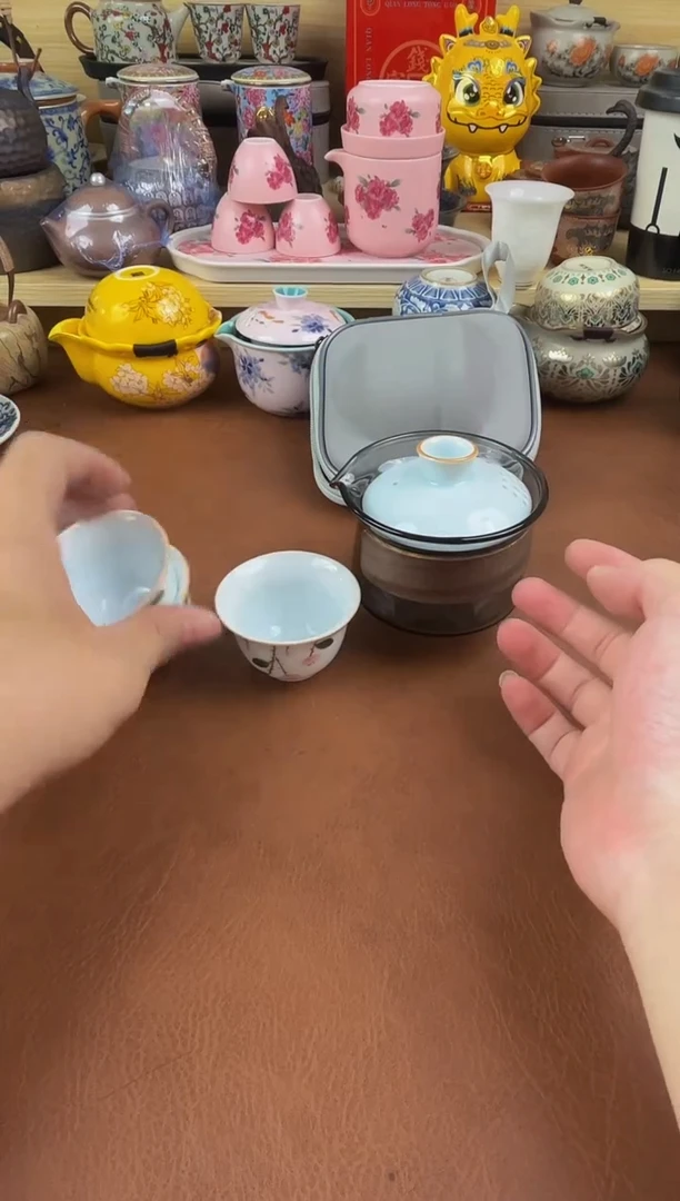 陶瓷茶具摆件旅行套组