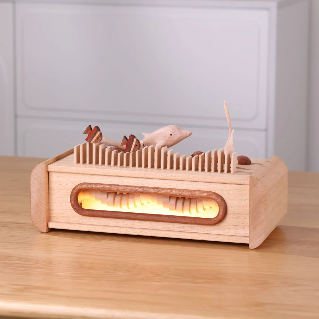 木制海洋世界（蓝牙音响版）/桌面摆件创意家用