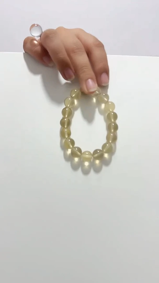 水晶摆件未镶嵌天然黄晶水手链25