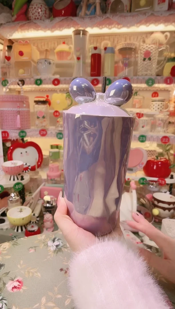 【闪购商品】摆件米奇吸管杯紫色品质好，发货快，放心拍