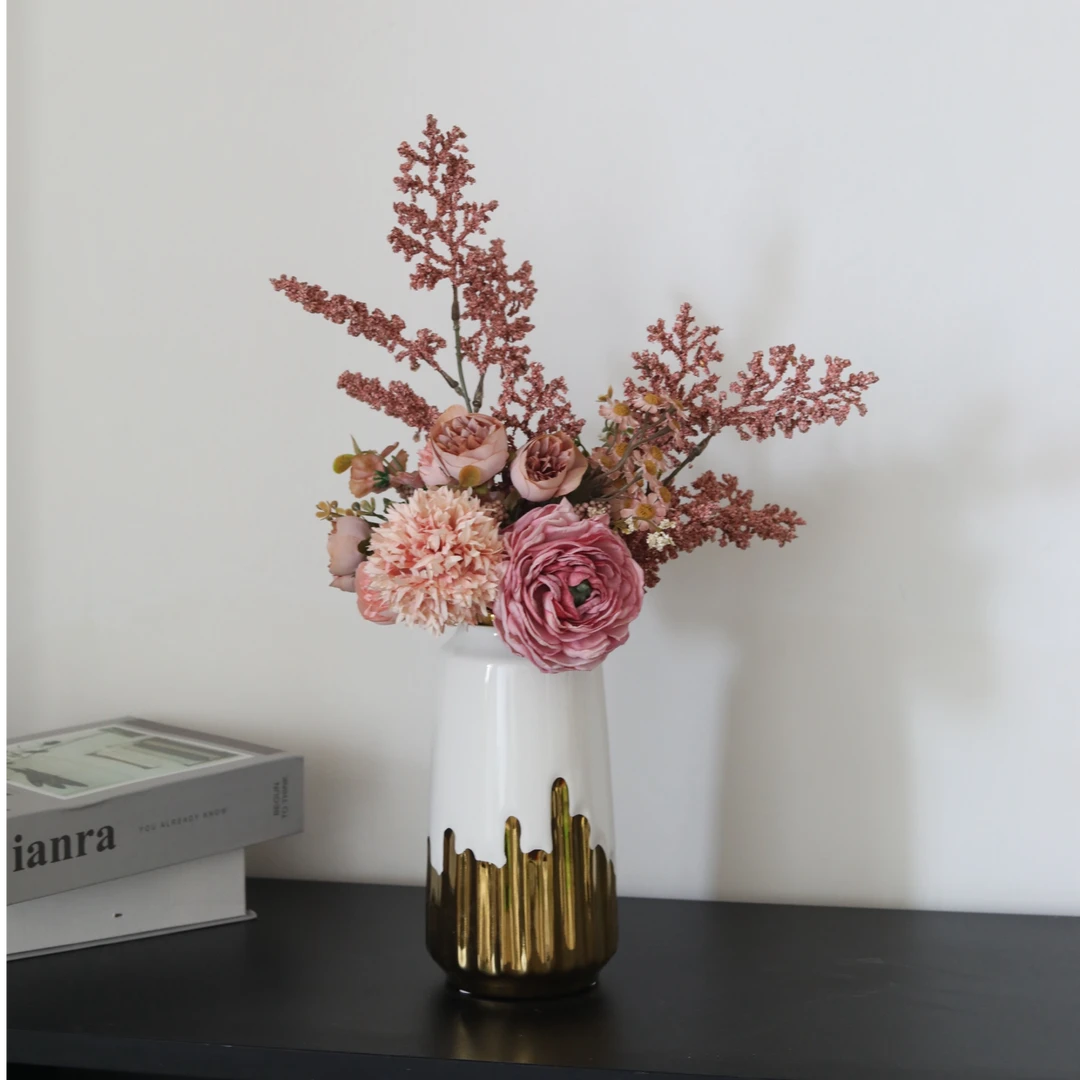 秋霜.假花仿真花.餐桌花轻奢高级感摆件家居装饰摆设