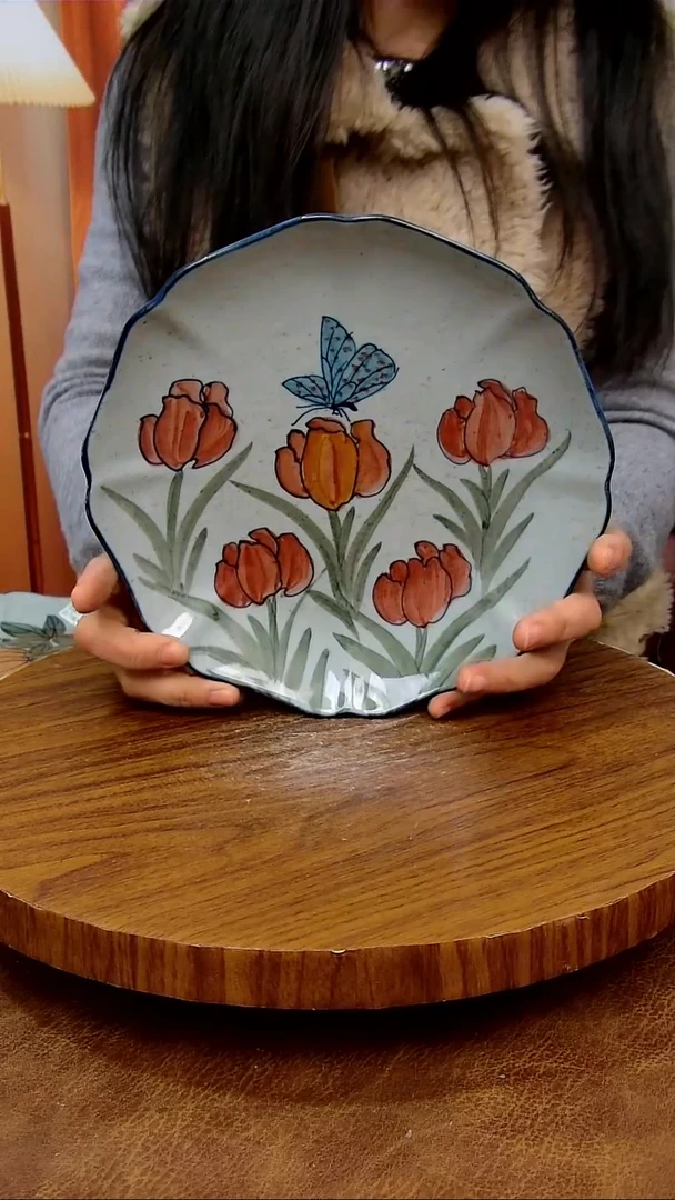 杯子陶景德镇手工手绘釉下彩陶瓷 ，冰裂釉