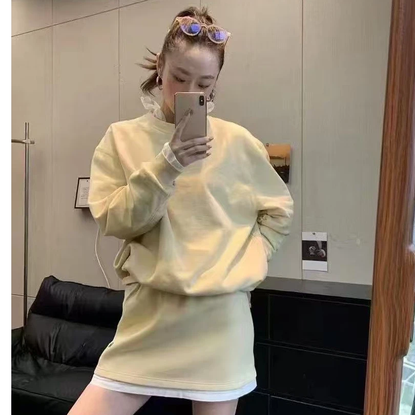 9105 休闲风时尚套装加厚纯色休闲网红韩版运动卫衣上衣