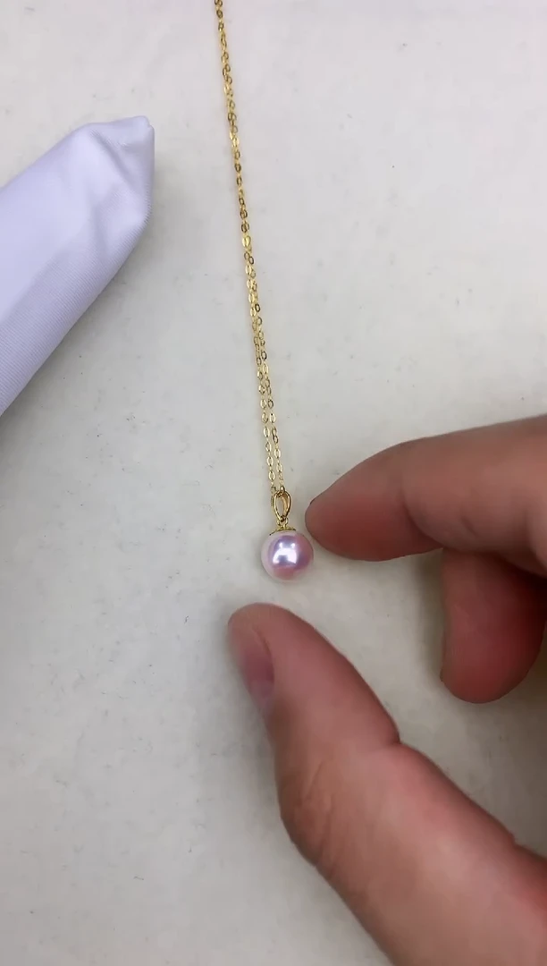18K金镶嵌DA海水珍珠 GD152 吊坠 8-8.5