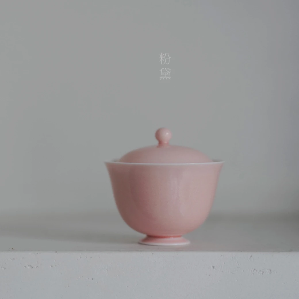 予御丨天野漫粉 白珠/粉珠盖碗 陶瓷中式手绘日式茶杯
