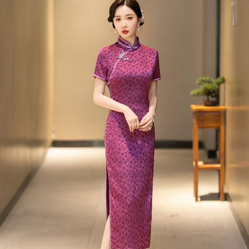 白幼秀2025中式复古气质中长款旗袍【3108】