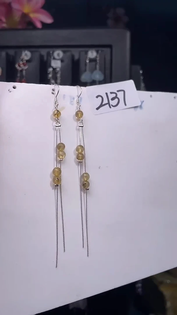 银S925镶嵌耳饰紫晶喜欢拍