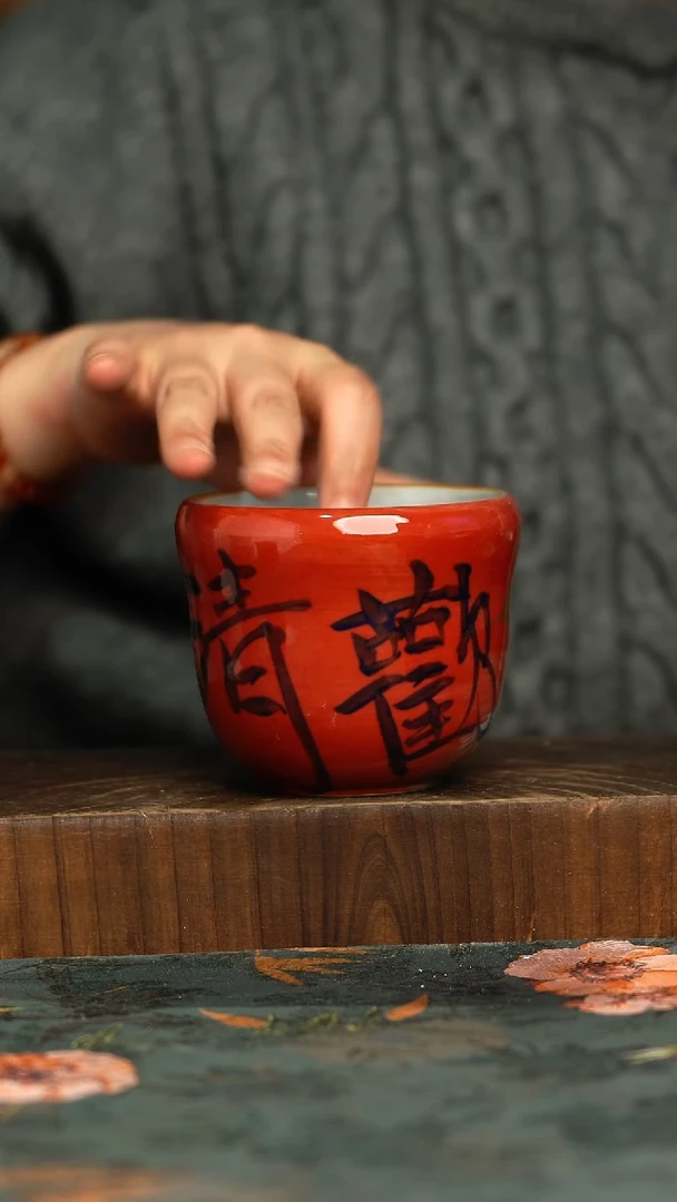 杯釉下彩手工手绘同款陶器