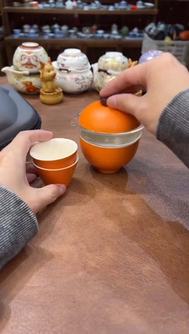 真的很便宜会开片的旅行茶具