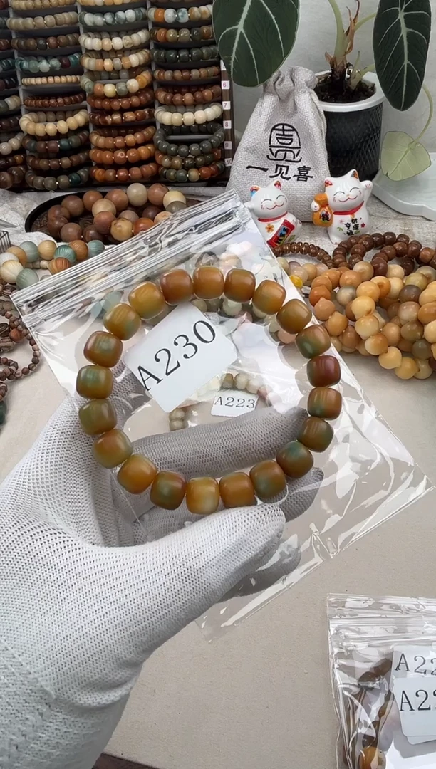 菩提根/象牙果手串a230卡12 干磨