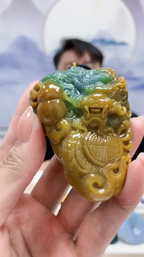 未镶嵌定制翡翠5060MM-毛货挂件97