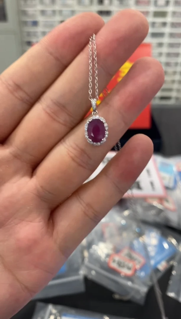 颈饰银S925镶嵌红宝石1