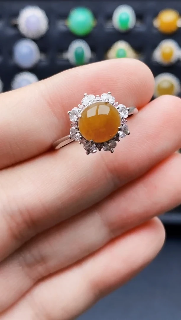 银S925镶嵌戒指翡翠1012