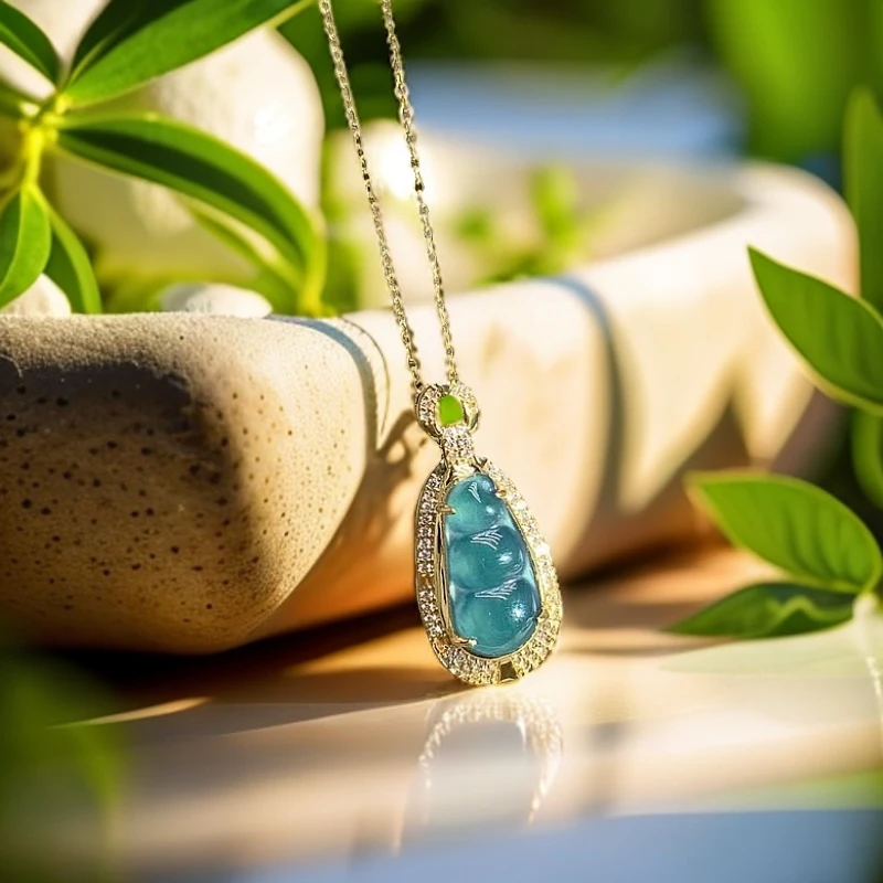 天然A货翡翠福豆吊坠008