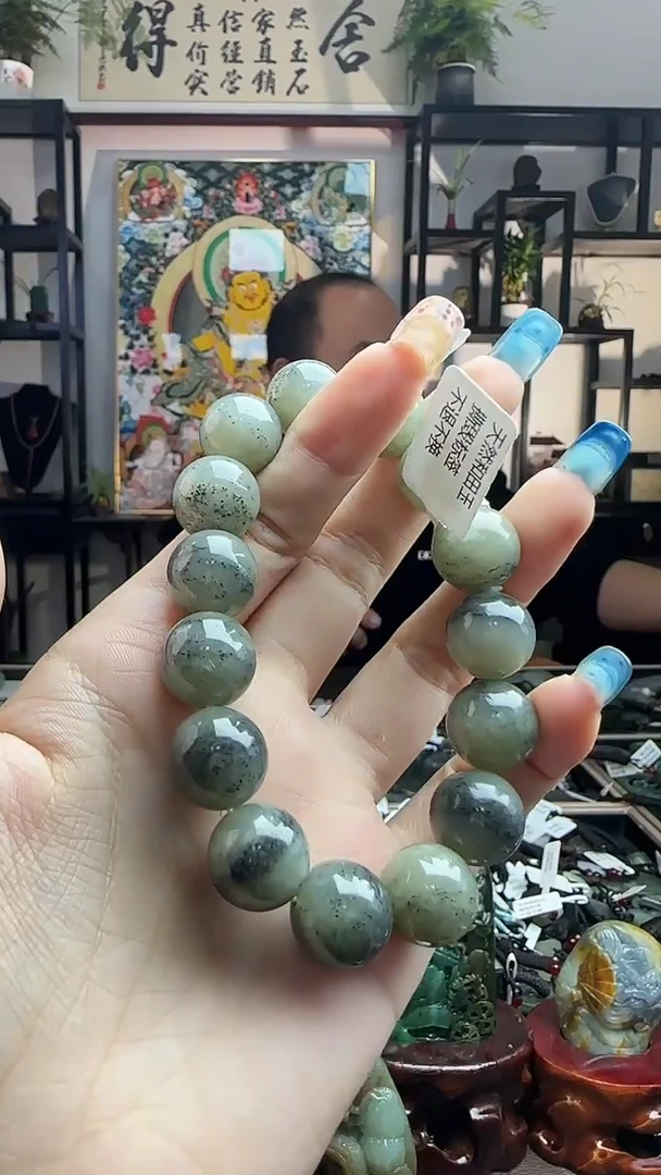 颈饰未镶嵌和田玉青花手串k14