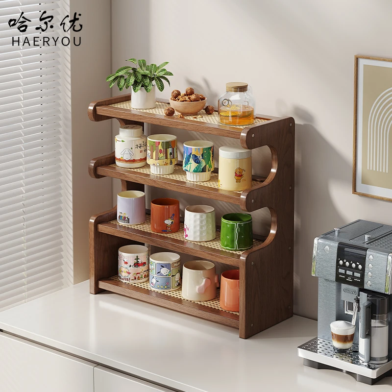 水杯收纳置物架家用桌面杯架茶具架餐桌台面马克杯咖啡杯多层放置