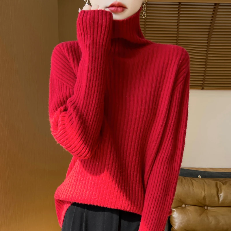 ZHANGLIXI纯羊毛衫高领时尚百搭高领纯色秋冬加厚YM-QHMDS-856