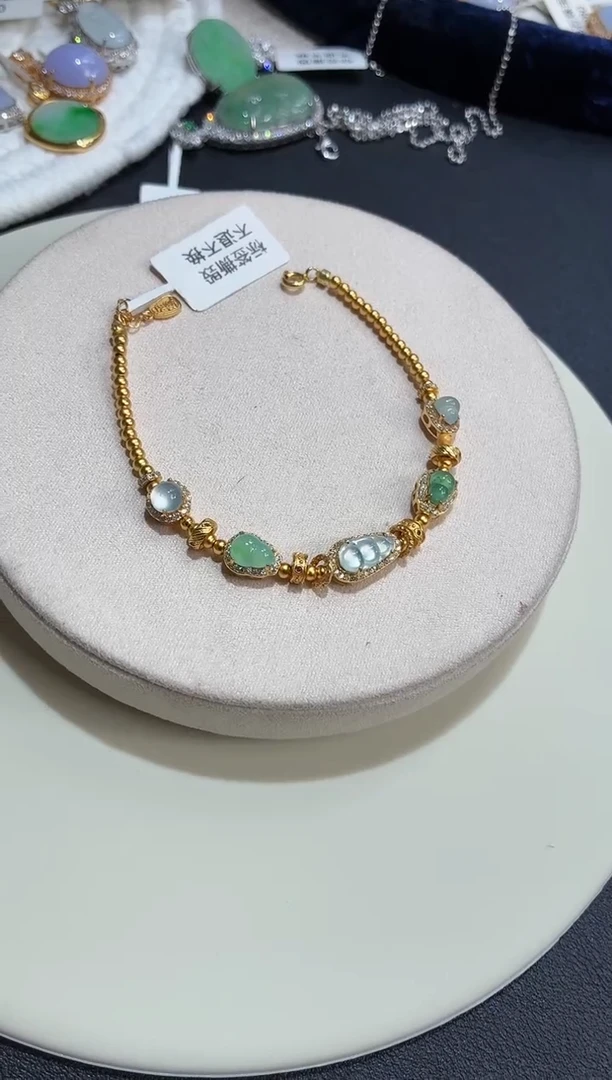 吊坠(不含链)银S925镶嵌翡翠手链