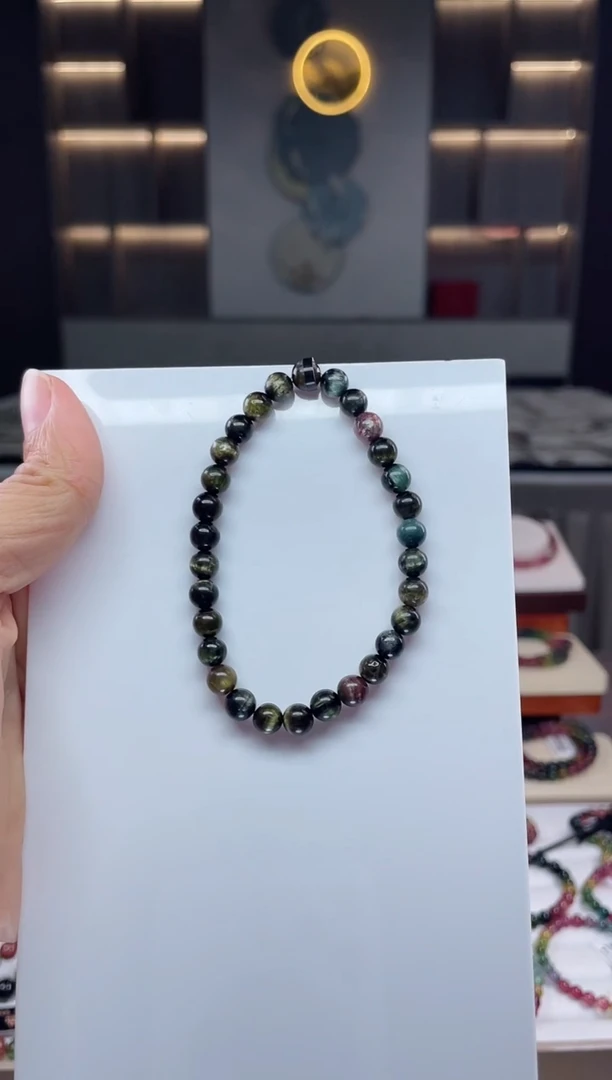 未镶嵌单圈手串碧玺（多样性发一条）Q