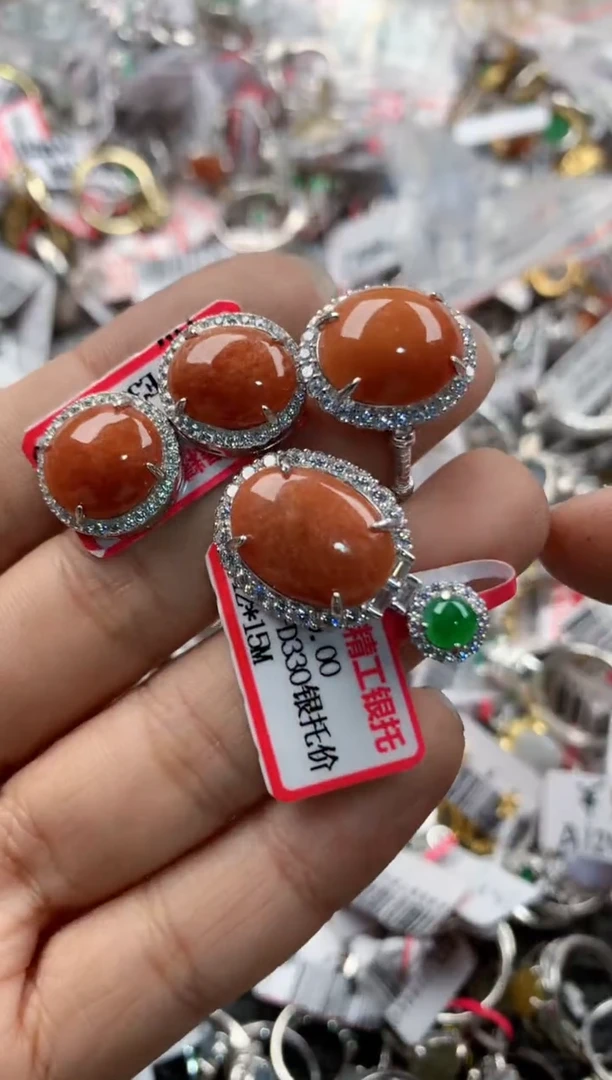 银S925镶嵌戒指翡翠17                8