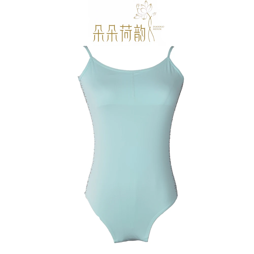 朵朵荷韵浅蓝色吊带侧面银河体服