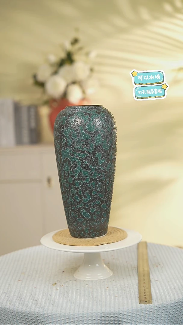 高款峰窝绿景德镇高端陶瓷花瓶家居水培插花瓶