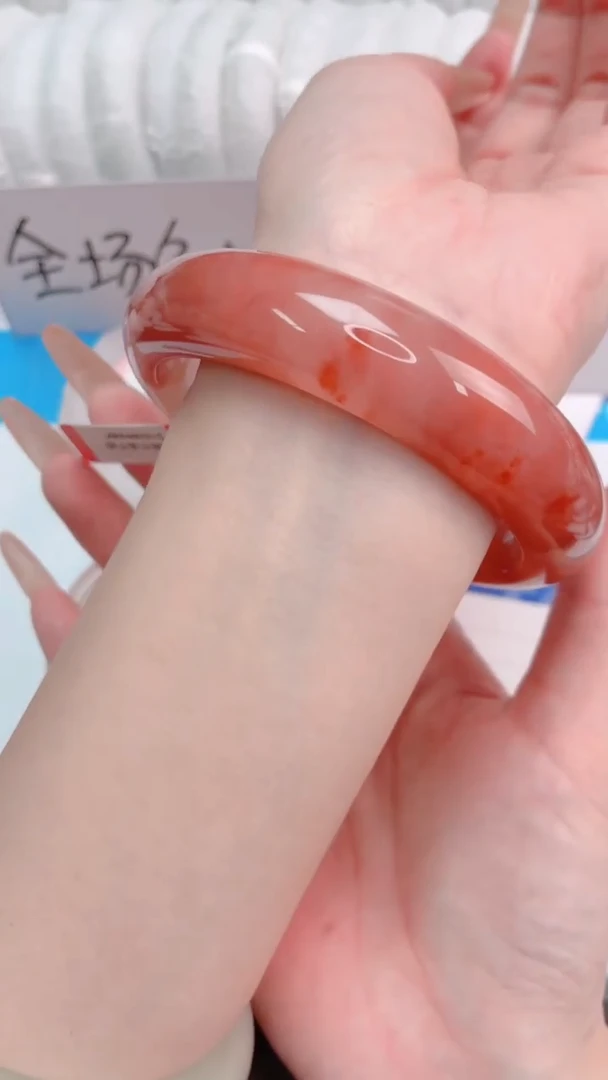 未镶嵌手镯石英质玉桃花酿60-圈口64-102