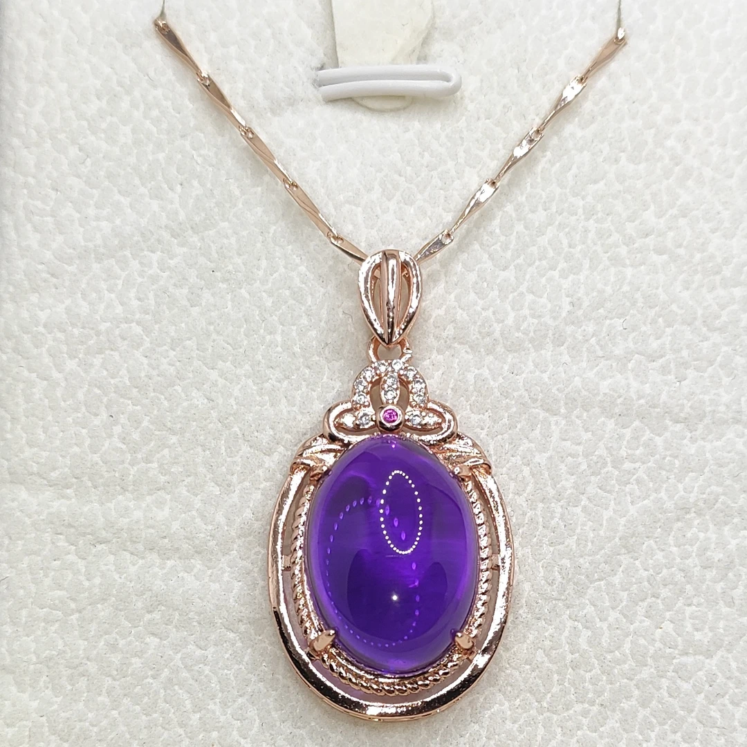 1007天然水晶紫蓝晶h吊坠e