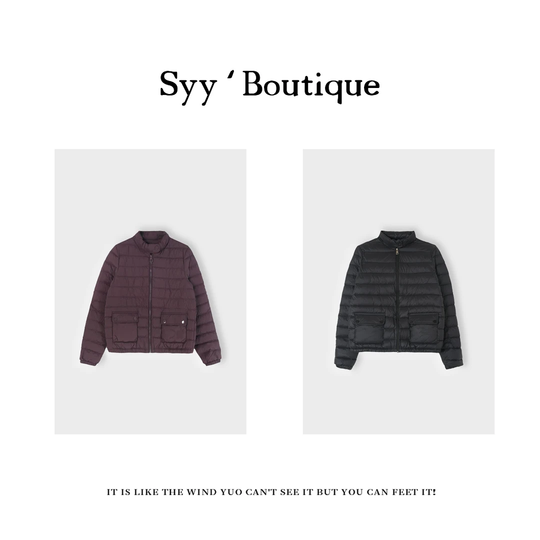 M+鹅绒服/Boutique/立领百搭轻薄拉链口袋羽绒服