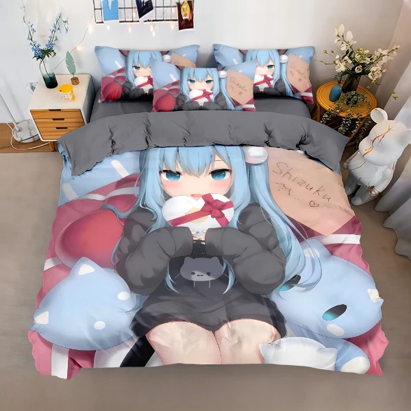 猫羽雫被套四件套单人学生宿舍二次元床品磨毛亲肤被罩床单床笠