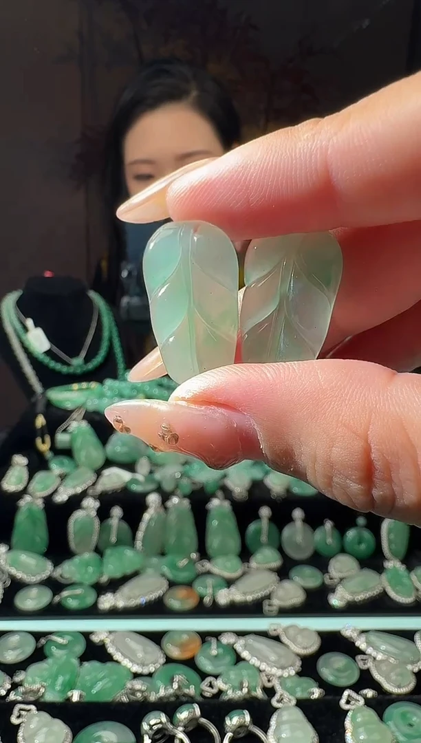 吊坠(不含链)未镶嵌石英质玉叶子