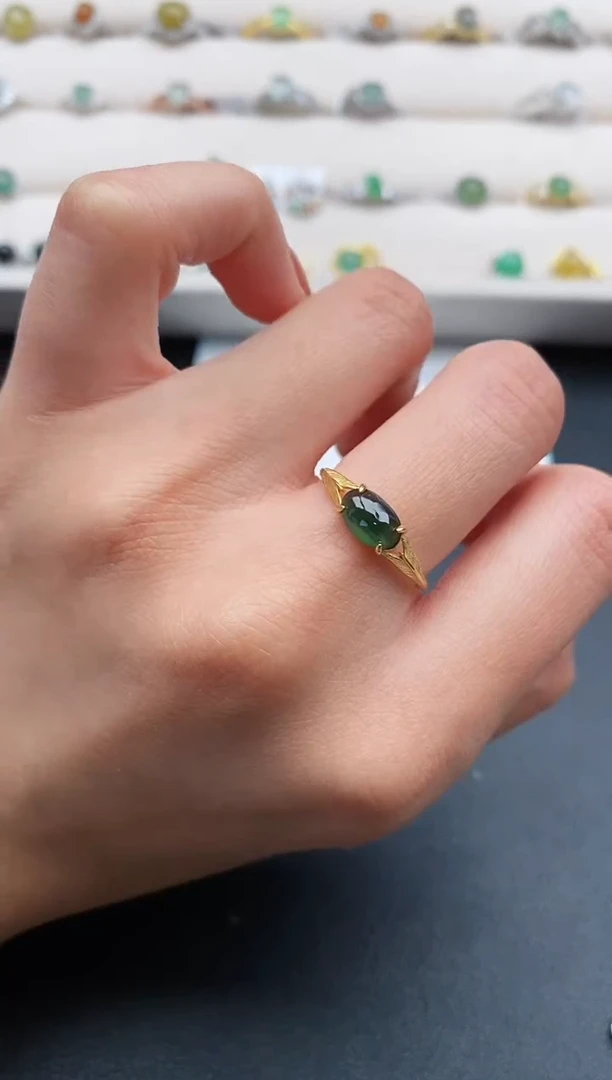 银S925镶嵌戒指翡翠22222222+2