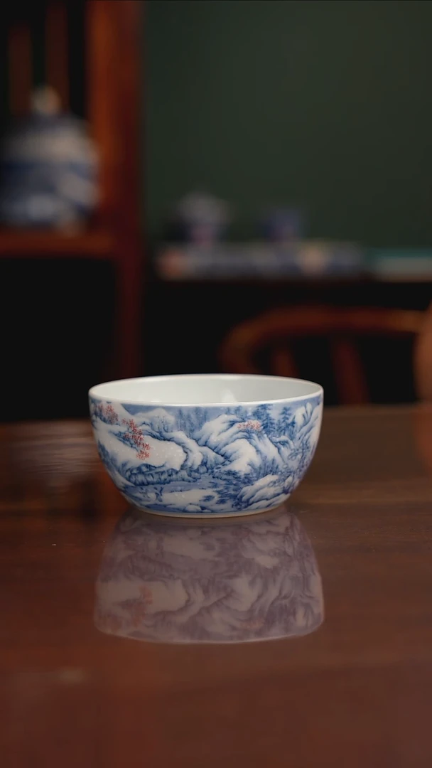 景琳藏青花山水主人杯