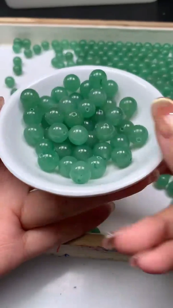 未镶嵌东陵石散珠B142 绿 东 陵10mm20个9.9元