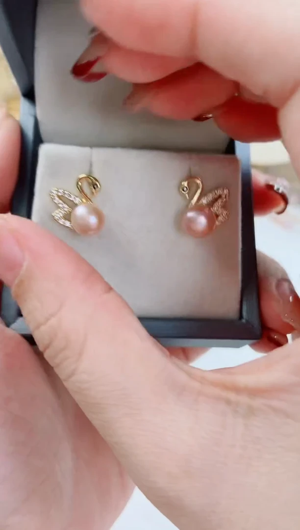 未镶嵌淡水珍珠耳钉耳钉