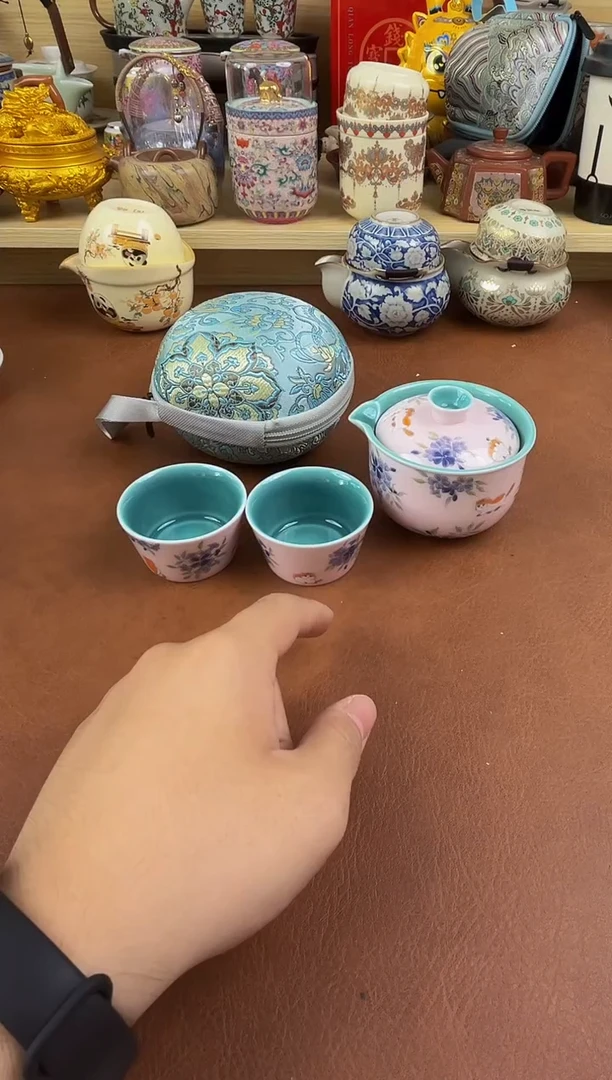 陶瓷茶具摆件旅行套组