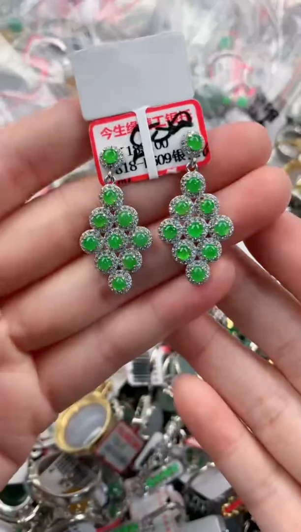 银S925镶嵌戒指翡翠3333----6