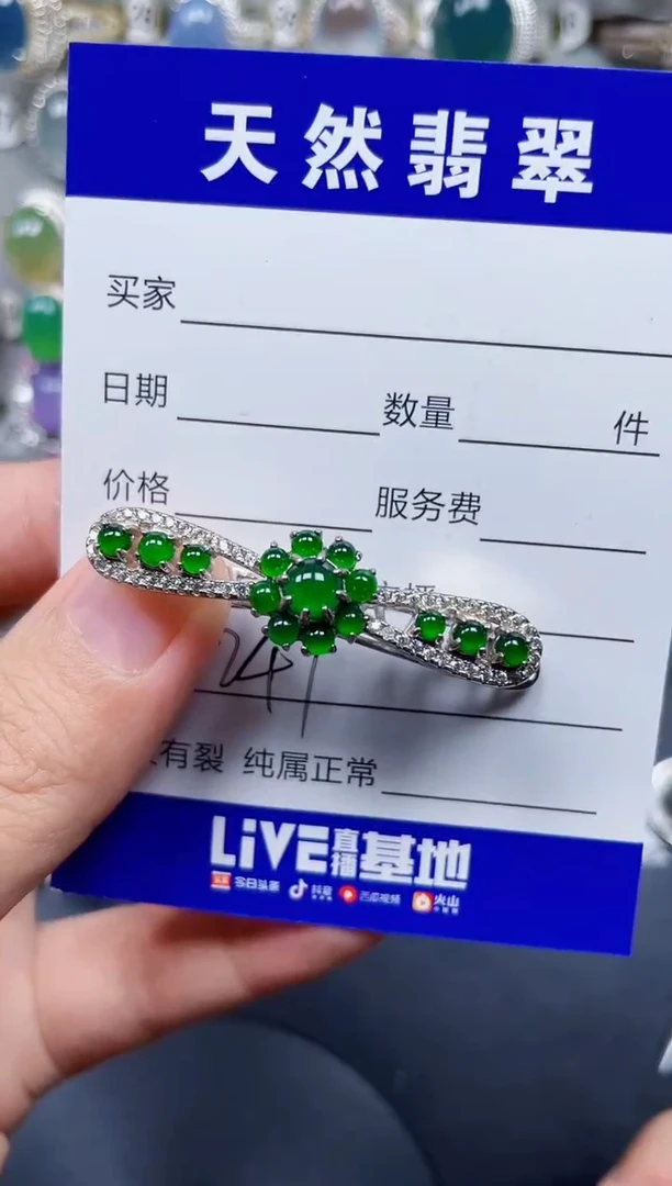颈饰银S925镶嵌翡翠247