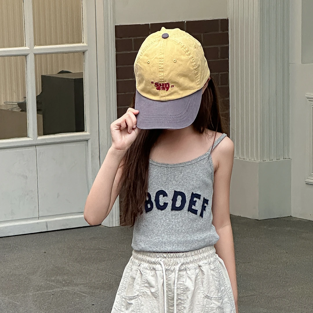 2025夏季新款韩版潮童时尚洋气儿童短款百搭打底外穿吊带背心