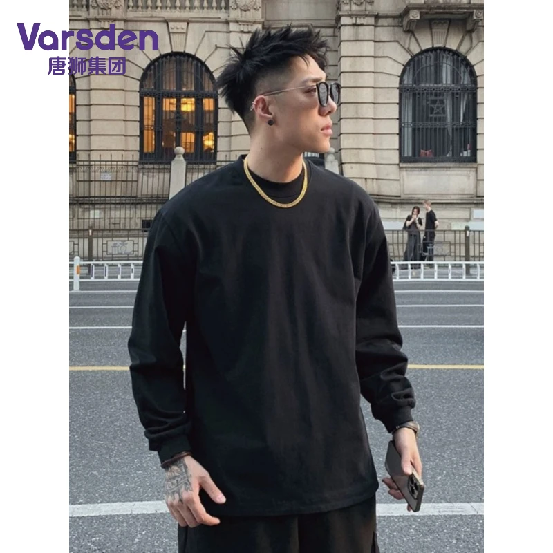 唐狮集团Varsden秋季常规青少年圆领长袖T恤男女同款百搭潮流内搭