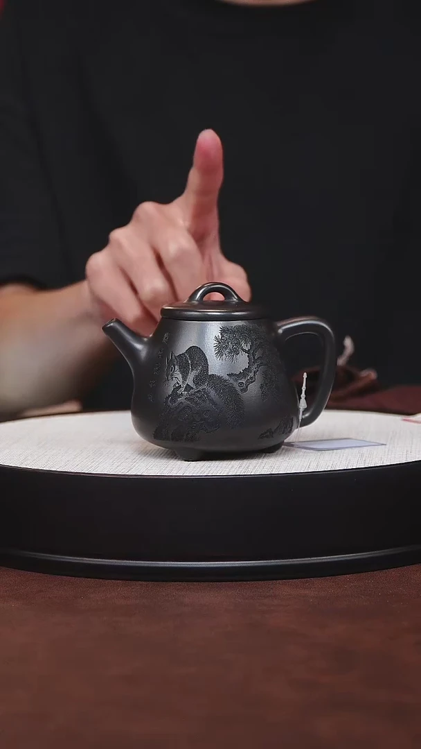 茶壶紫砂松鼠高瓢