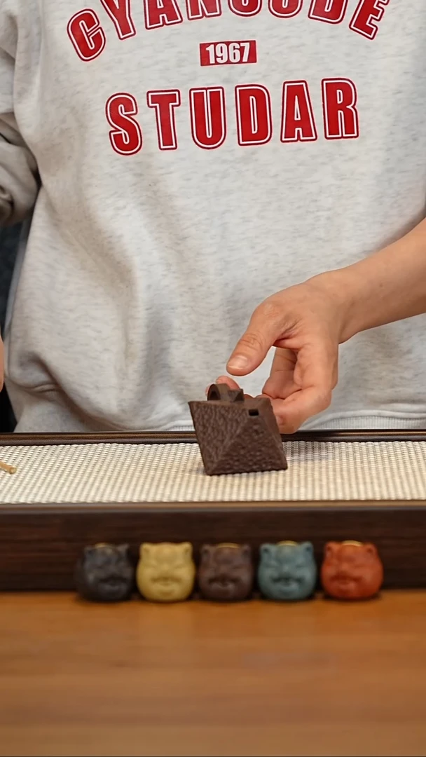 【闪购商品】紫砂茶壶40cc锤纹八方玲珑