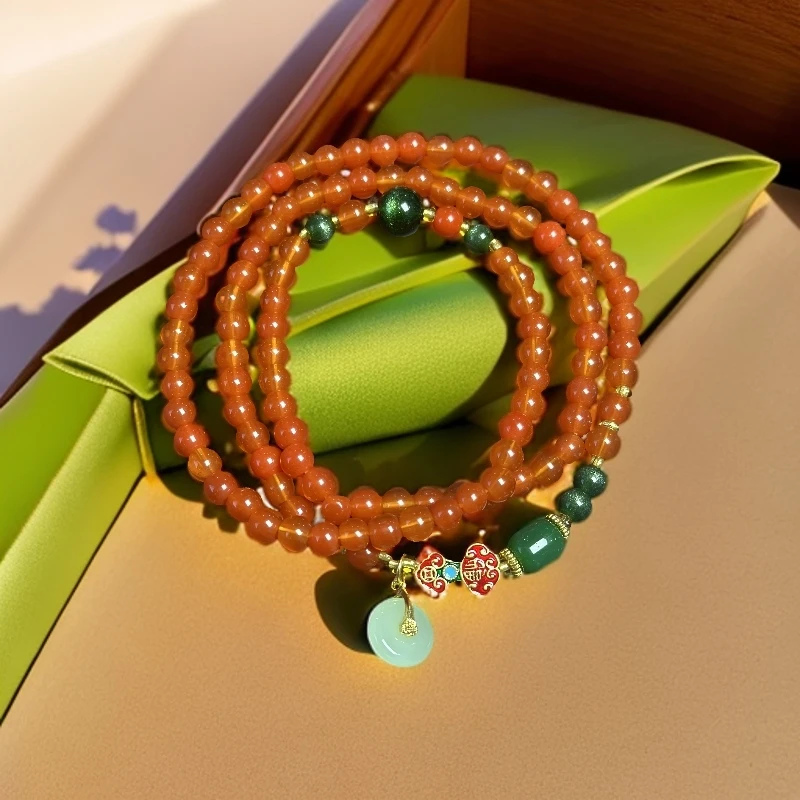 ZF9115-多圈南红精品手串项链（无礼盒）