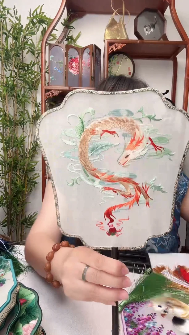 刺绣团扇-双面绣花