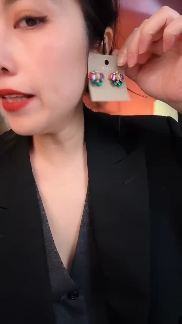 合金无合金孤品不折腾系列紫色镶嵌款耳针