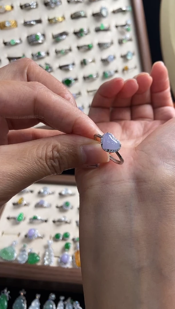 银S925镶嵌挂件翡翠戒指