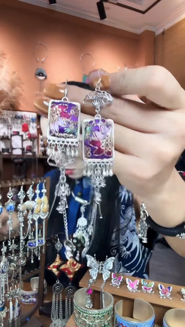 刺绣纯手工民族风耳环