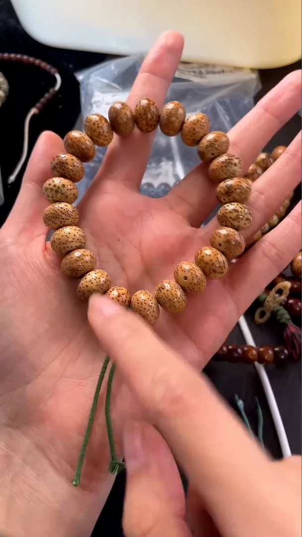 星月菩提手串精工级花皮算盘14*10手串